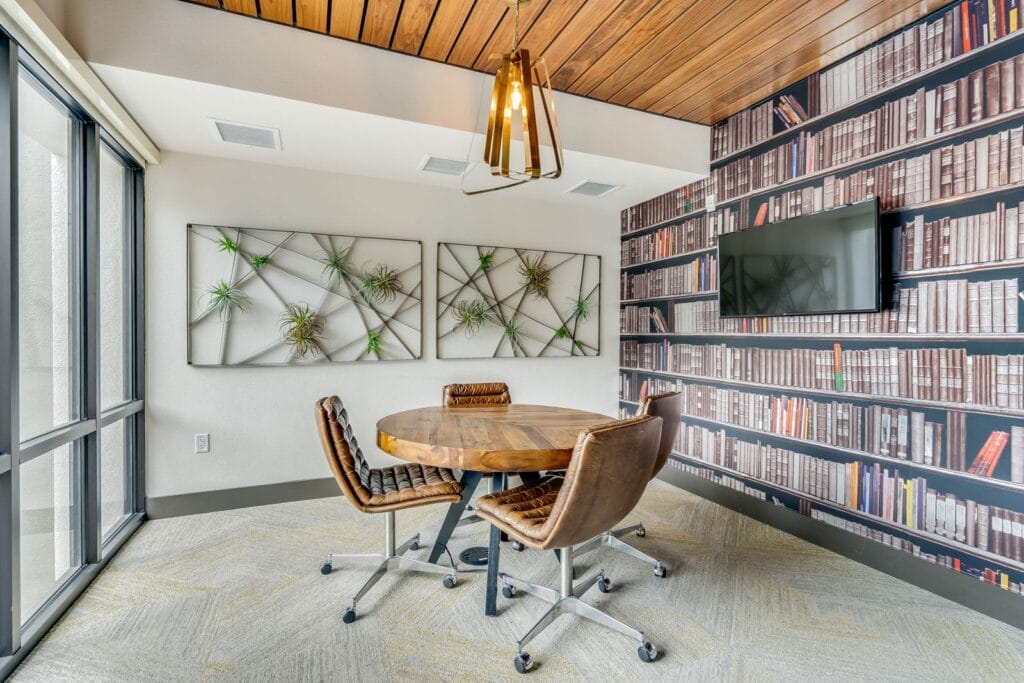 library at apartment community