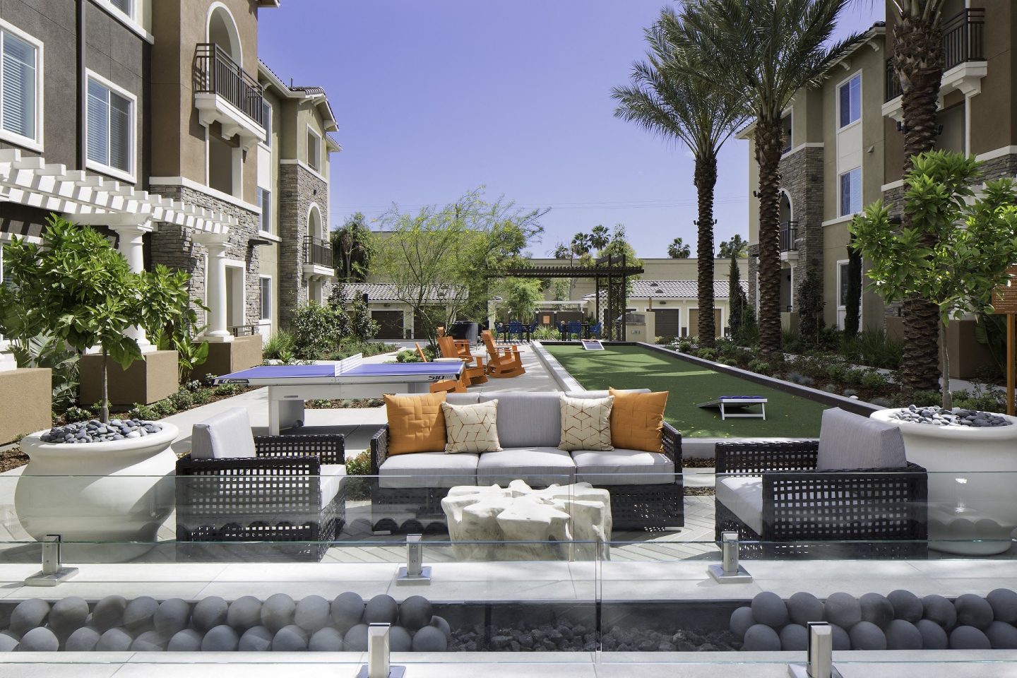 Outdoor patio at Valentia by Windsor, La Habra, 90631