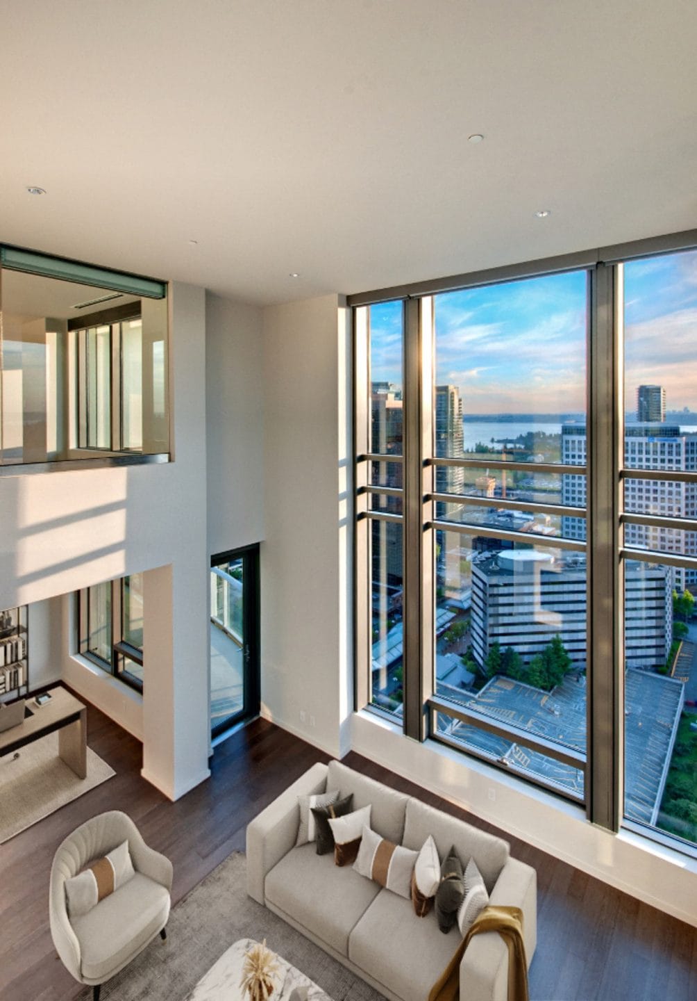 at Unit N3103 Living Room at Bravern, Bellevue, Washington