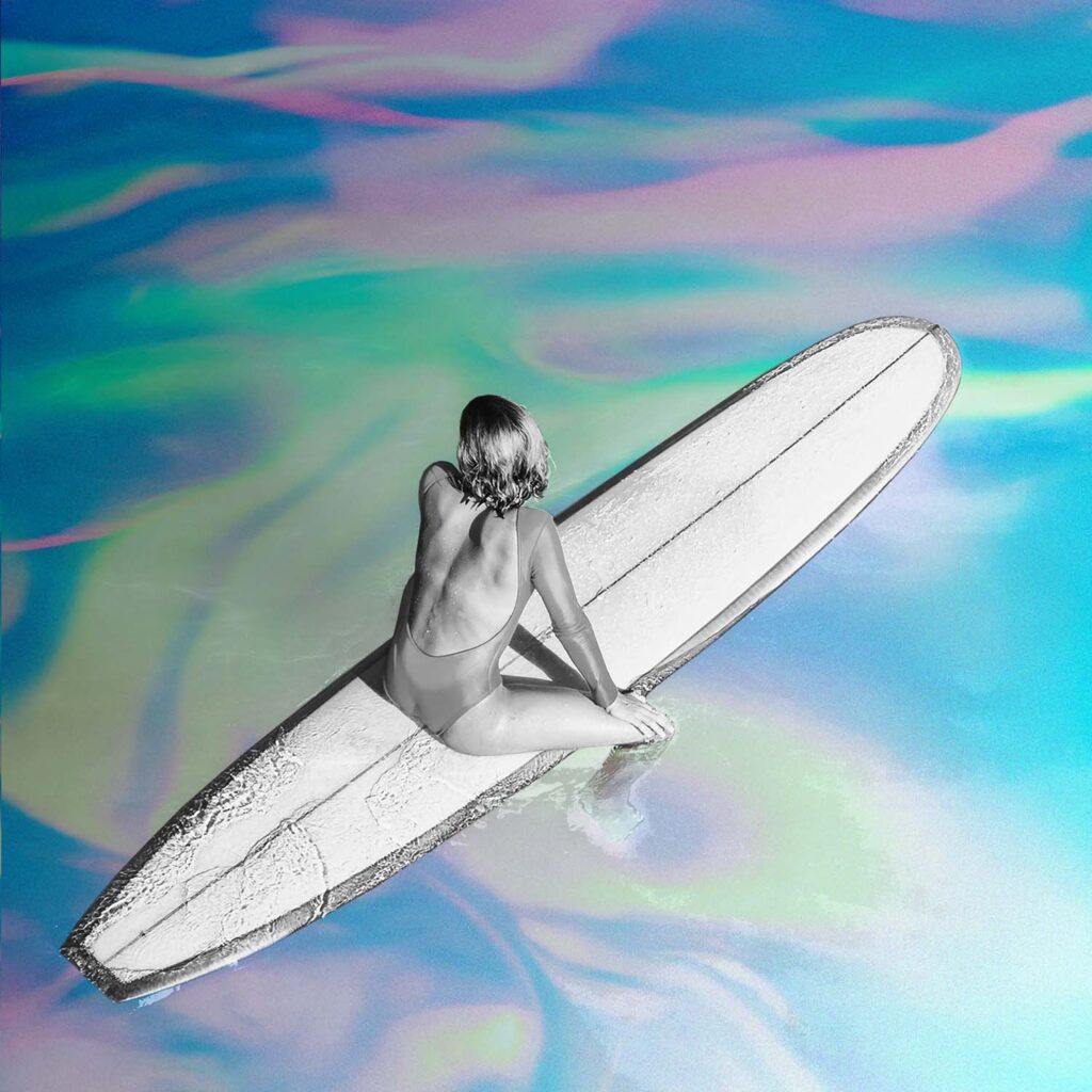woman on surfboard