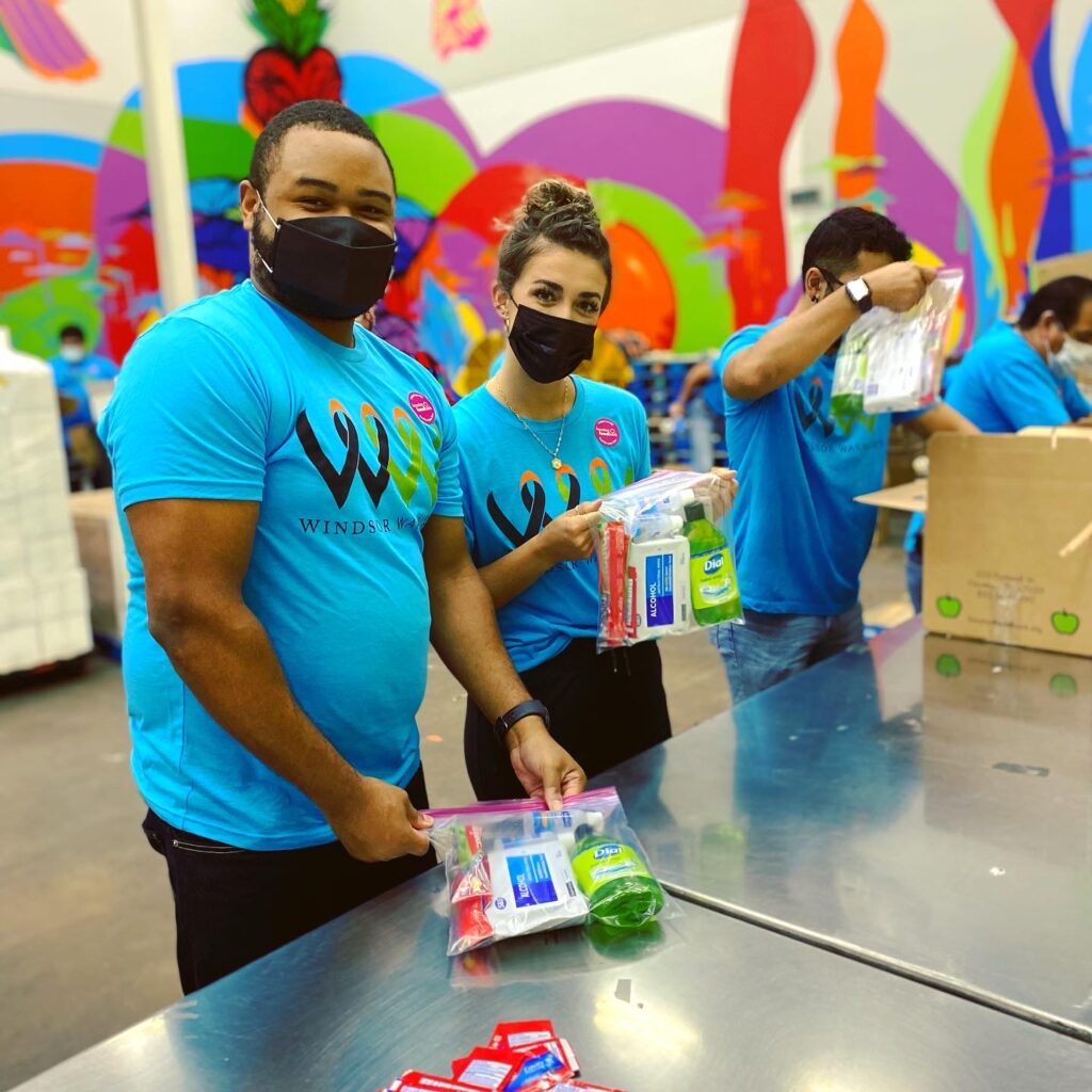 masked Windsor associates volunteering