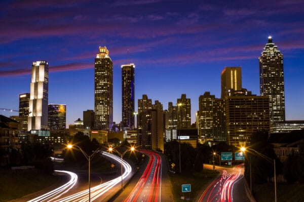 Atlanta Downtown Sunset Skyline