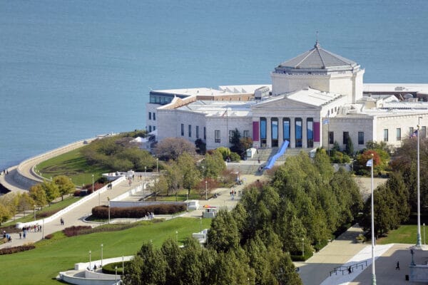 Aerial View of Shedd Aquarium, Chicago, Illinois, USA