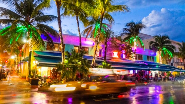 Colourful nightlife of Miami Beach