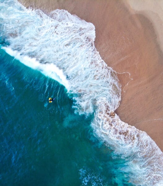 Newport Beach California The Wedge Surfer from Above Aerial Footage