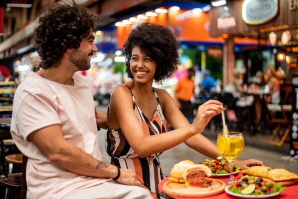 Tourist couple at the market