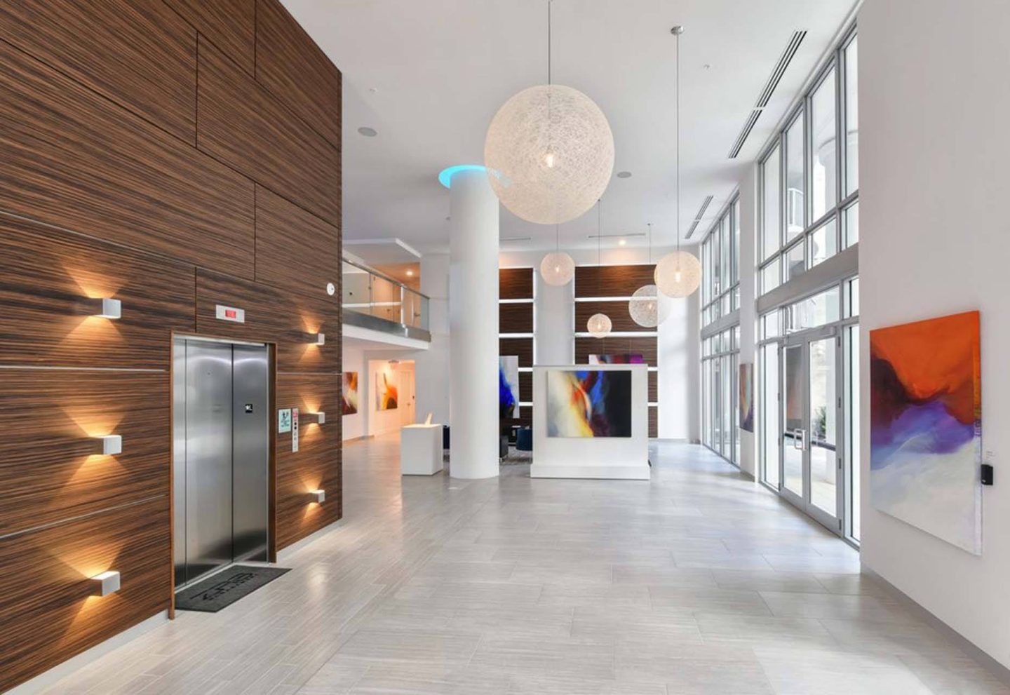 A modern lobby at Windsor Central Arts in St. Petersburg, 33701