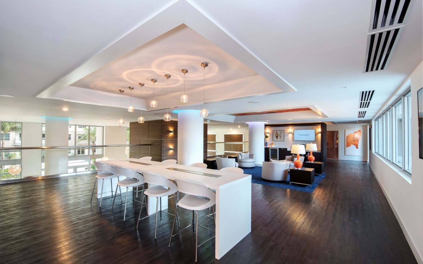 A modern lounge at Windsor Central Arts in St. Petersburg, 33701