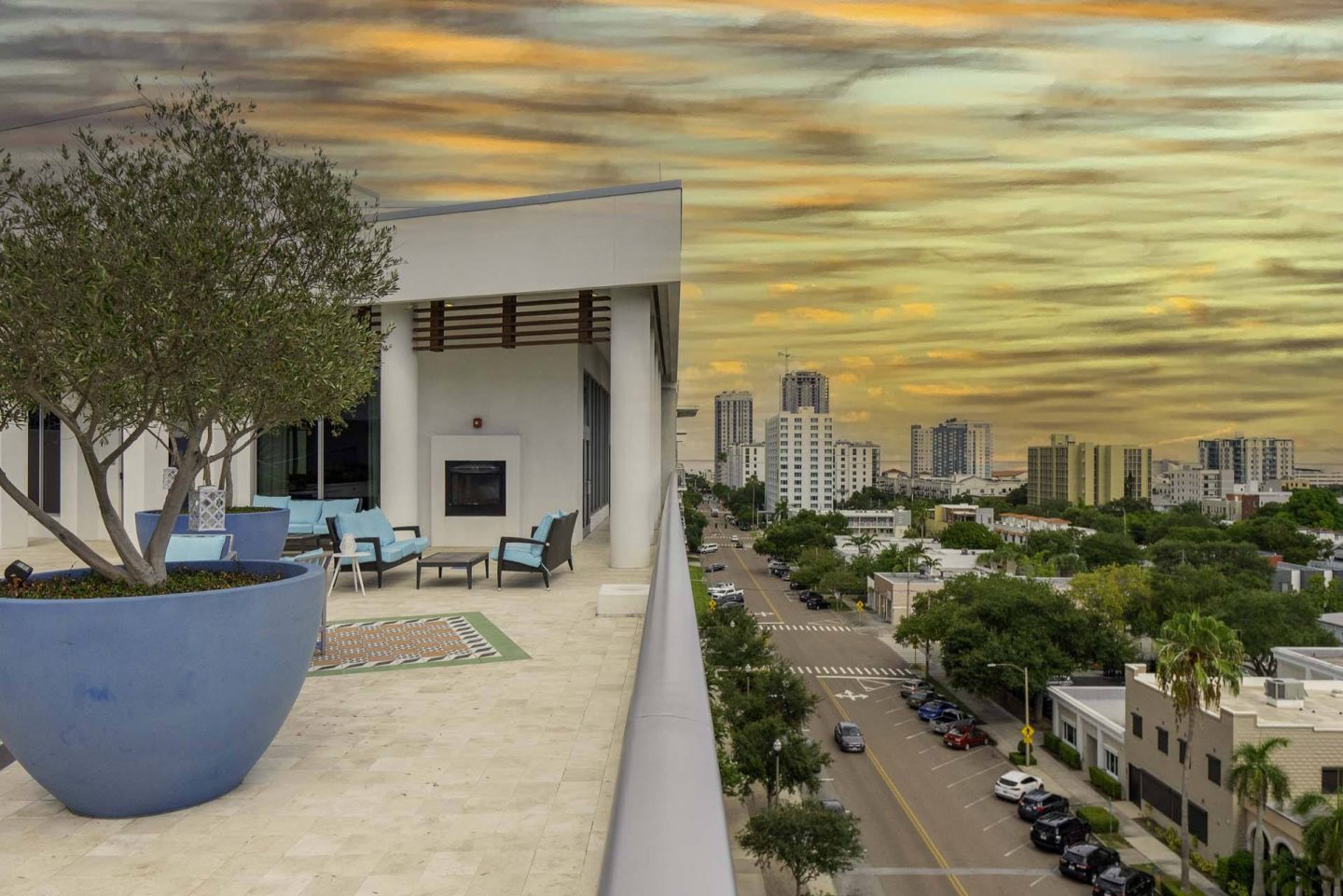 A rooftop patio at Windsor Central Arts in St. Petersburg, 33701